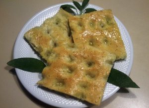 Focaccia genovese con la salvia